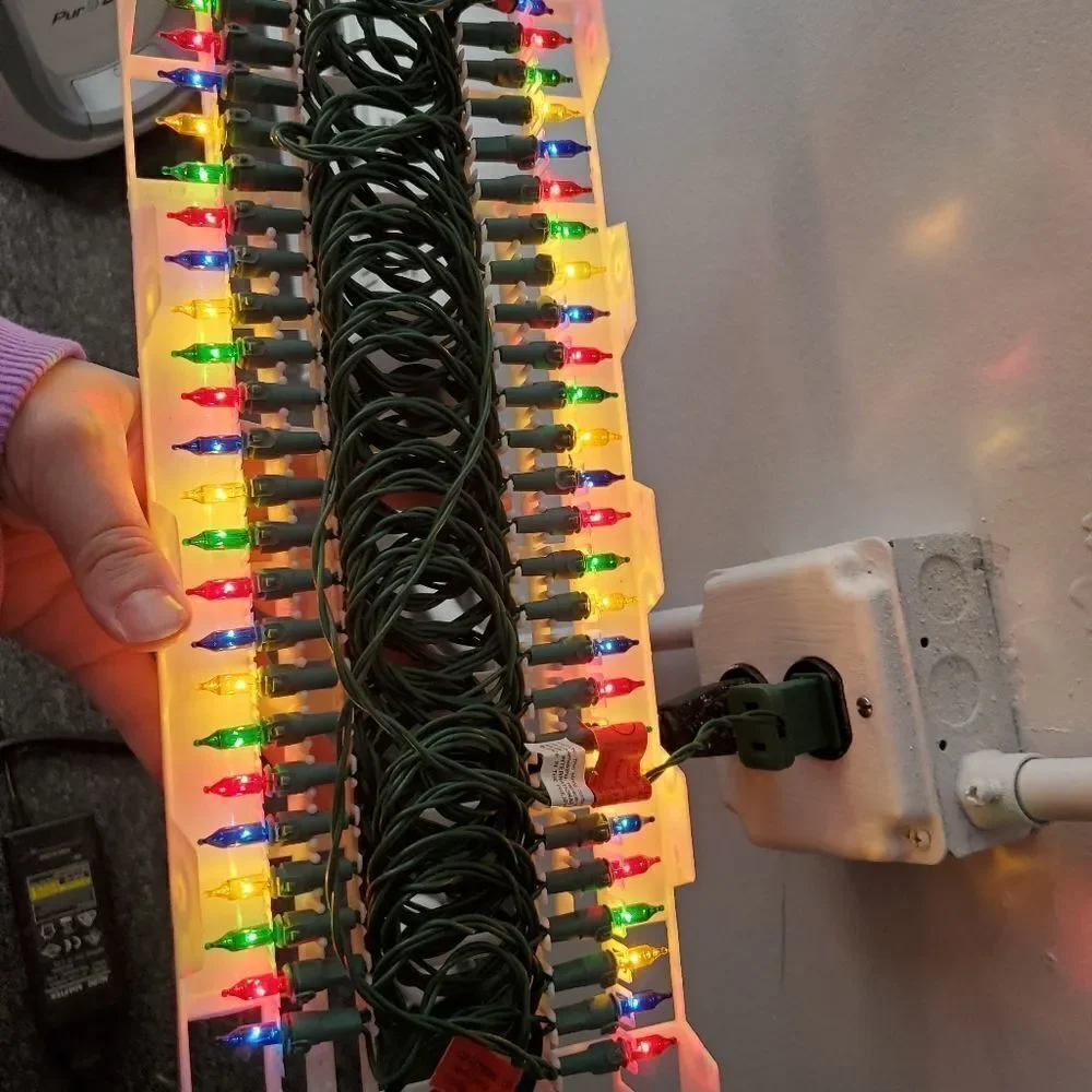 VINTAGE 80s/90s two sets energy saver‎ multi color holiday string lite